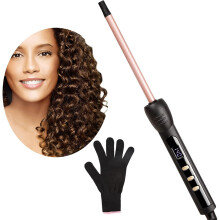 Professioneller, schlanker Keramik-Lockenstab (9 mm), Mini-Lockenstab für definierte Locken, schnelles Aufheizen, geeignet für Damen und Her