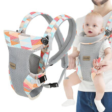 Multifunktionale Babytrage, ergonomische, verstellbare und atmungsaktive Rückentrage, 4-in-1-Tragetuch für Bauch und Rücken für Babys von 0–