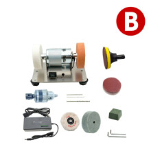 (Dual grinding wheel machine + drill chuck + polishing kit) UK 100W Bench Polishing Machine Grinding Machine Polisher 2 Polishing discs 220V