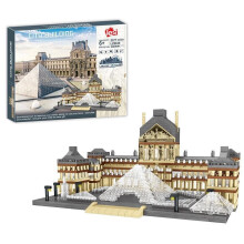 (Matches the image, S) 3377pcs Paris Musée Du Louvre Mini Building Blocks France Famous Architecture Museum Diamond Bricks Toy Gift for Children