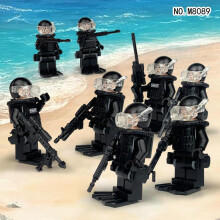 (Matches the image) Navy SEAL M8089 Special Forces Black Action Figure Building Blocks Set