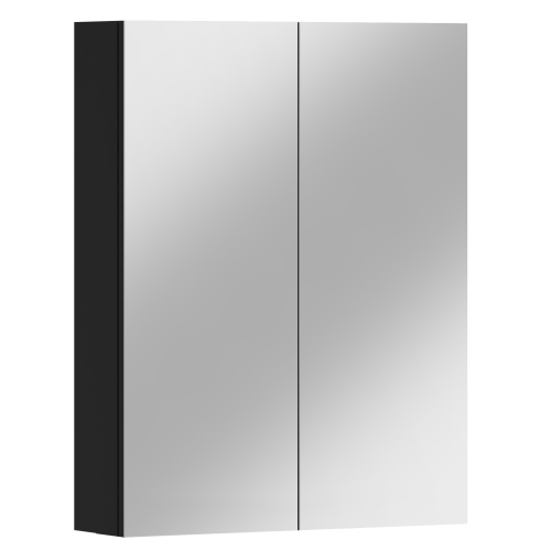 Mobiletto da bagno sospeso ANTICO 60 con specchio, nero