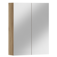 Armoire de salle de bain murale ANTICO 60 avec miroir, chêne doré