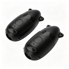 Paquete de 2 mini dispositivos ultrasónicos negros para ahuyentar los ladridos de perros, dispositivo portátil para el control de