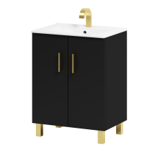 Meuble de salle de bain VIKI 50 avec lavabo, noir