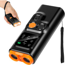 Dispositivo ultrasónico portátil antiladridos, repelente seguro para perros, modos ajustables con linterna, recargable por USB-C.