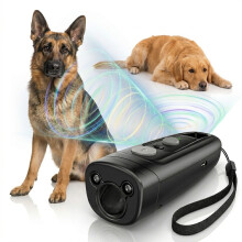 Repellente per cani a ultrasuoni portatile, soluzione sicura per il controllo dell'abbaio, dispositivo di addestramento a 2 pulsan