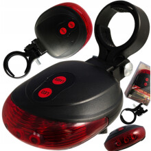 Feu arrière de vélo à 5 LED avec laser et 5 modes