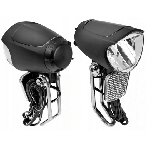 LED-Fahrradlampe mit Frontdynamo, Ein/Aus, 70 Lux