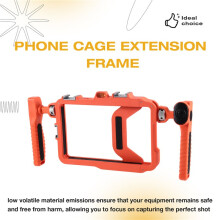 Dual-Hand Phone Cage Extension Frame Accessory Stabilizer Universal Vlog Phone Stand Vlogging Orange