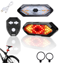 ÉCLAIRAGE DE VÉLO AVEC CLIGNOTANT, ARRIÈRE, 5 MODES, TÉLÉCOMMANDE, RECHARGEABLE PAR USB