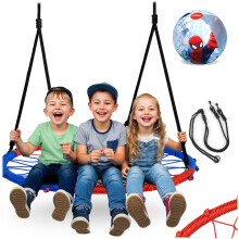 SWINGO krageredegynge 95 cm blå og rød + Spiderman-bold