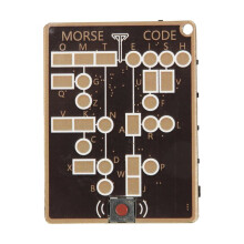 Carte de Code Morse Pro, Carte Professionnelle de Type Circuit Imprimé avec LED Interactives et Boutons de Signalisation pour L'Apprentissage Du Code