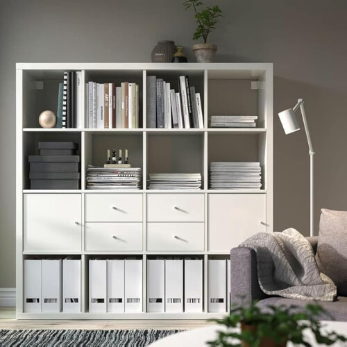 Ikea KALLAX 16-Cube Unit with 4 Inserts 147x147cm