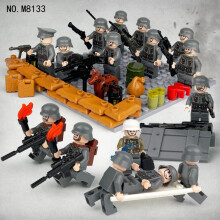 (Matches the image) Military Series WW2 Medic Trench Fort Scene Children's Building Blocks Toy - Soldier Role Play, Creative Construction Set