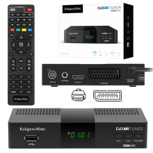 Sintonizzatore DVB-T2 H.265 HEVC Kruger&Matz Decoder PVR EPG USB con HDMI SCART