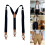 Comfortable Unisex Suspenders For Formal-Navy blue white dot 3