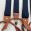 Comfortable Unisex Suspenders For Formal-Navy blue white dot 5