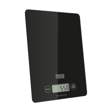 Elektronikus konyhai mérleg, üveg, otthoni, fekete, Teesa, tára, 5kg, TARA