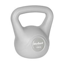 Utežna žoga za kettlebell 10 kg, siva, za vadbo ABS Rebel