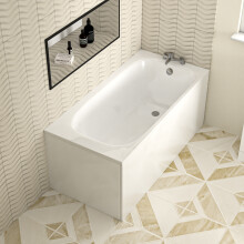White Bathtub Kaif 1500mm x 700mm Round Single Ended Bath and legs