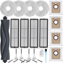 Vervangende accessoires voor robotstofzuiger: hoofdborstel, 4 filters, 4 dweildoeken, 4 zijborstels, 4 stofzakken