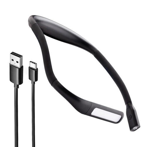 Lampe de lecture LED pour le cou, luminosité réglable, 3 modes