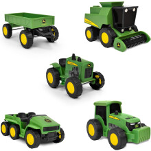 John Deere 5-Pack Micro Farm Vehicles - Moving Parts and Rolling Wheels - 3+ Years