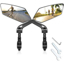 Set van 2 linker fietsspiegels met extra grote HD-glazen lens, breuk- en krasbestendig, stuurspiegel