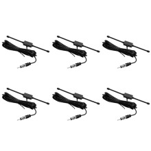 6X Black Universal Car Boat Stereo AM FM Dipole Antenna Adhesive Mount Glass Antenna Radio Antenna
