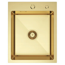 Nayes Einzelbecken 40x50 cm Graphitgold mit Wasserspender
