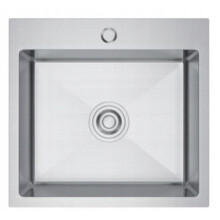 Nayes Einzelbecken 48x45 Satin-Finish mit Wasserspender
