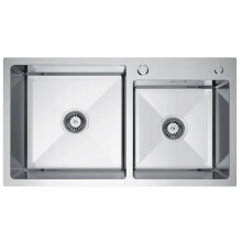 NAYES 78x45 Doppelspülbecken aus Edelstahl + Wasserspender