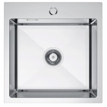 Nayes Einzelbecken 46x45 Satin-Finish mit Wasserspender