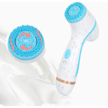 3-in-1 Elektrische Silikon-Gesichtsreinigungsbürste, wiederaufladbarer, wasserdichter Gesichtsreiniger, Ultraschall-Schönheitsgerät, Blau