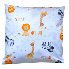 Federa per cuscino per bambini in cotone, fantasia animali safari (zebra, giraffa), 40x40