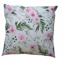 Federa con motivo floreale rosa da giardino, 40x40