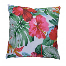 Federa in cotone con motivo a rose Monstera, 40x40