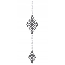 Kuhinjska zavesa z odprtim vzorcem, venec, elegantne skodelice za kavo, vrči, 150 cm, rjava