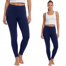 Leggings lunghi in cotone, produttore polacco, blu navy, taglia XL