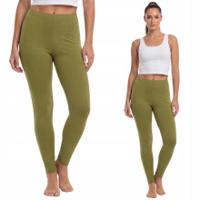 Leggings largos de algodón, fabricante polaco, color verde oliva, talla XL