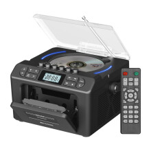 RETEKESS Radio CD Multifonction , Lecteur CD Portable avec Cassette, Port USB, Carte TF et Entrée Auxiliaire, Télécommande, Idéal pour la