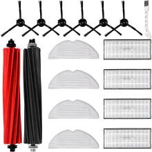 Kit de accesorios de 17 piezas para aspiradora robot S8 y S8+, 2 cepillos principales, 4 paños de limpieza, 4 filtros, 6 cepillos laterales,