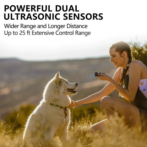 Ultrasonic Dog Deterrent, Humane Barking Control & Training Device, 25ft Range, Rechargeable, LED Light, Portable Tool 1