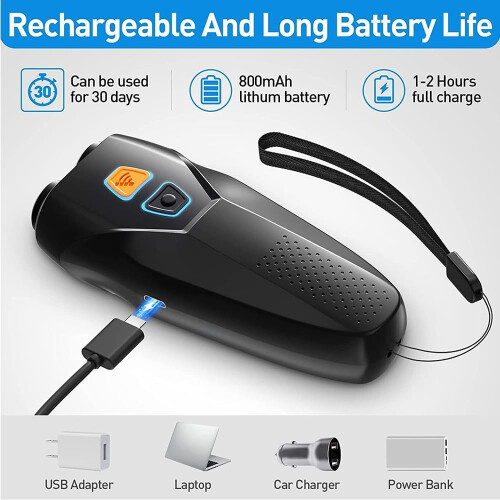 Humane Dog Training Device, Portable Ultrasonic Repeller, 2-Mode Bark Control, Flashlight & Vibration, Long Battery 1