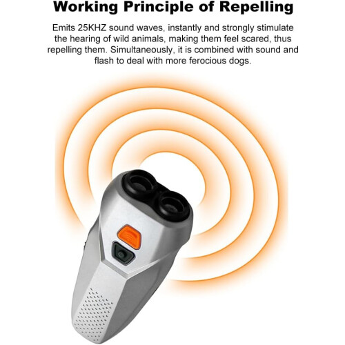 Humane Dog Training Device, Portable Ultrasonic Repeller, 2-Mode Bark Control, Flashlight & Vibration, Long Battery 2