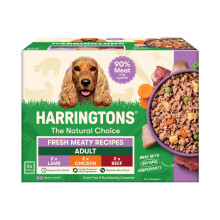 Harringtons Complete Wet Tray Grain Free Hypoallergenic Adult Dog Food Meaty Pack 6x400g - Chicken, Beef & Lamb - Made with All Natural Ingredients