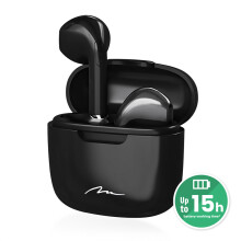 R-PHONES TWS - mini in-öron hörlurar Bluetooth 5.3 med TWS-teknik, inkluderar powerbank/laddare med batteri, svart