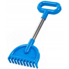 Râteau à sable à manche en métal, grand modèle de 35 cm, râteau de plage