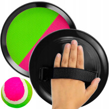Gioco con velcro, palla da lanciare e afferrare, racchette, palla, gioco all'aperto